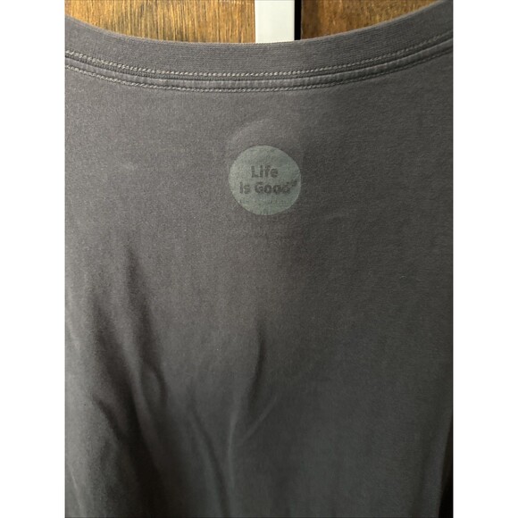 Life Is Good Crusher Tee Mens 2XL Gray Spell Out Sports Hockey Long Sleeve - Picture 5 of 6